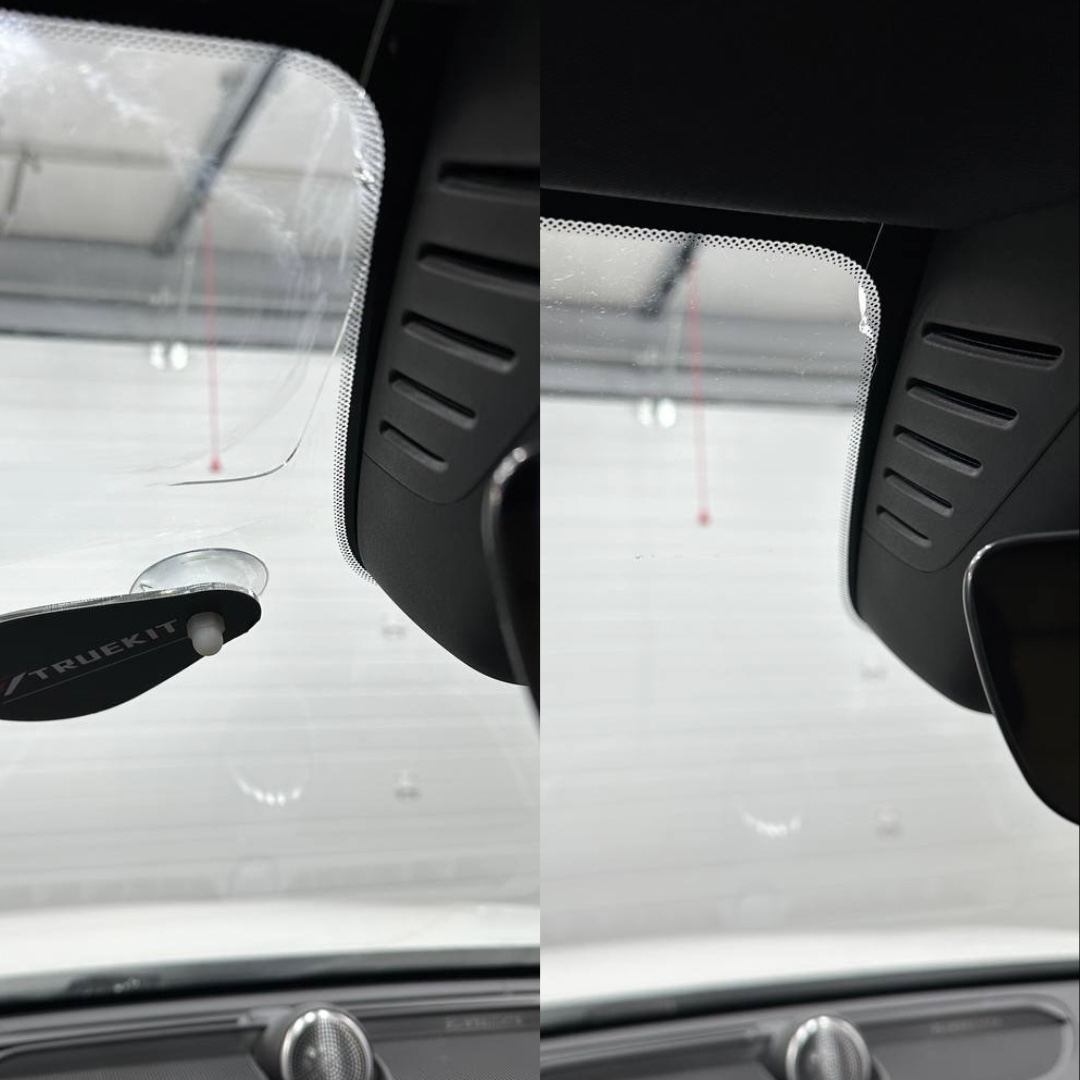 Before and after crack repair