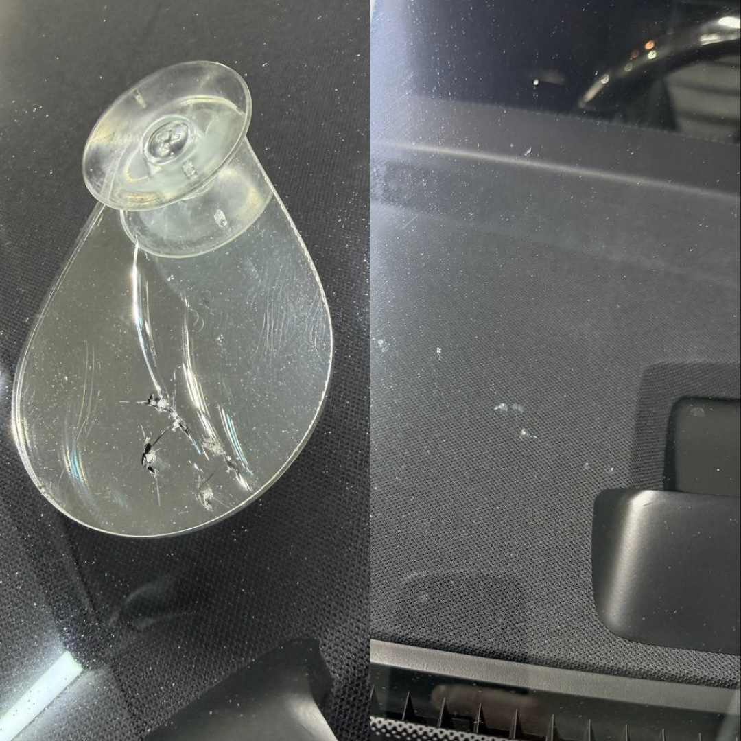 Before and after chip repair