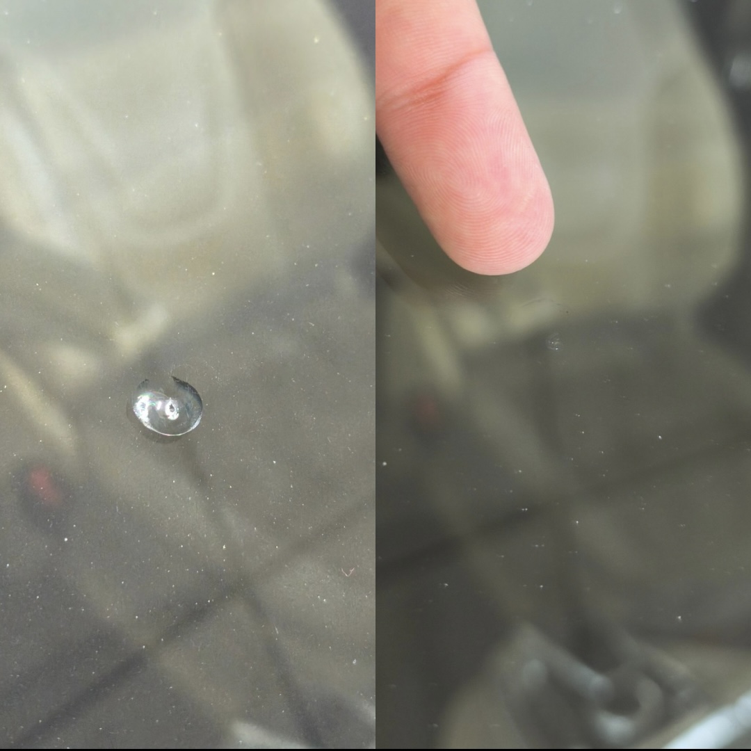 Before and after chip repair